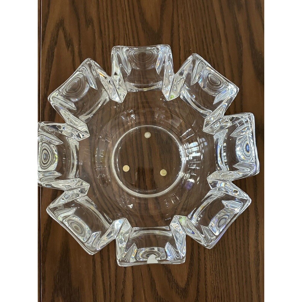 ORREFORS crystal bowl signed large 9" bowl